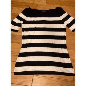 White House Black Market, women's striped boat neck short sleeve top size small